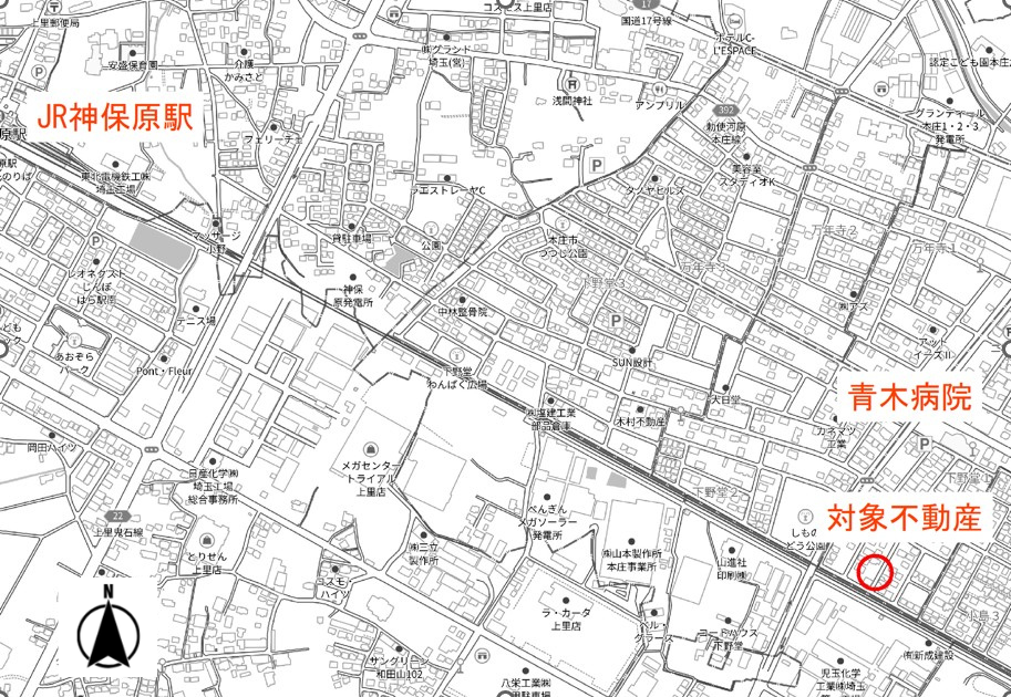 下野堂地図方位入